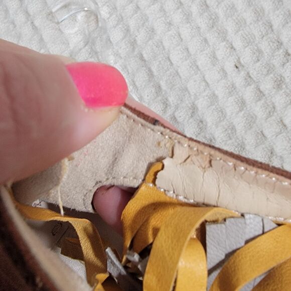 Zara Fringe Tassel‎ Brown Multicolor Suede Stiletto Heel Sandals Size EU 38 7.5 - Picture 13 of 16